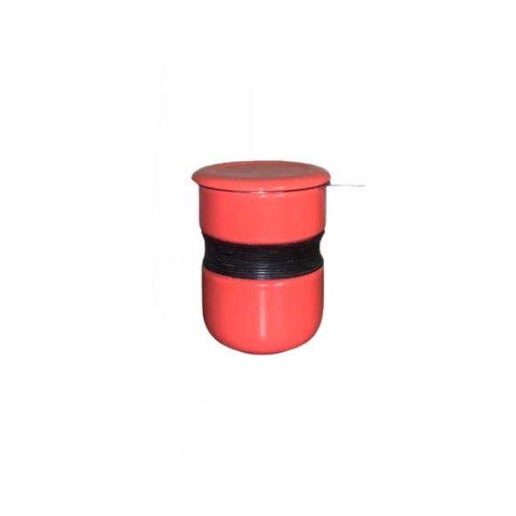 David’s Tea Pinkish Coral Mug with Strainer and Lid - Picture 1 of 6